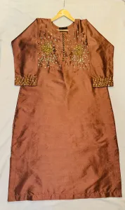 3PC RAW SILK SUIT WITH ORGANZA DUPATTA image not found