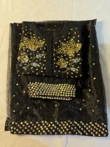 3PC RAW SILK SUIT WITH ORGANZA DUPATTA image not found