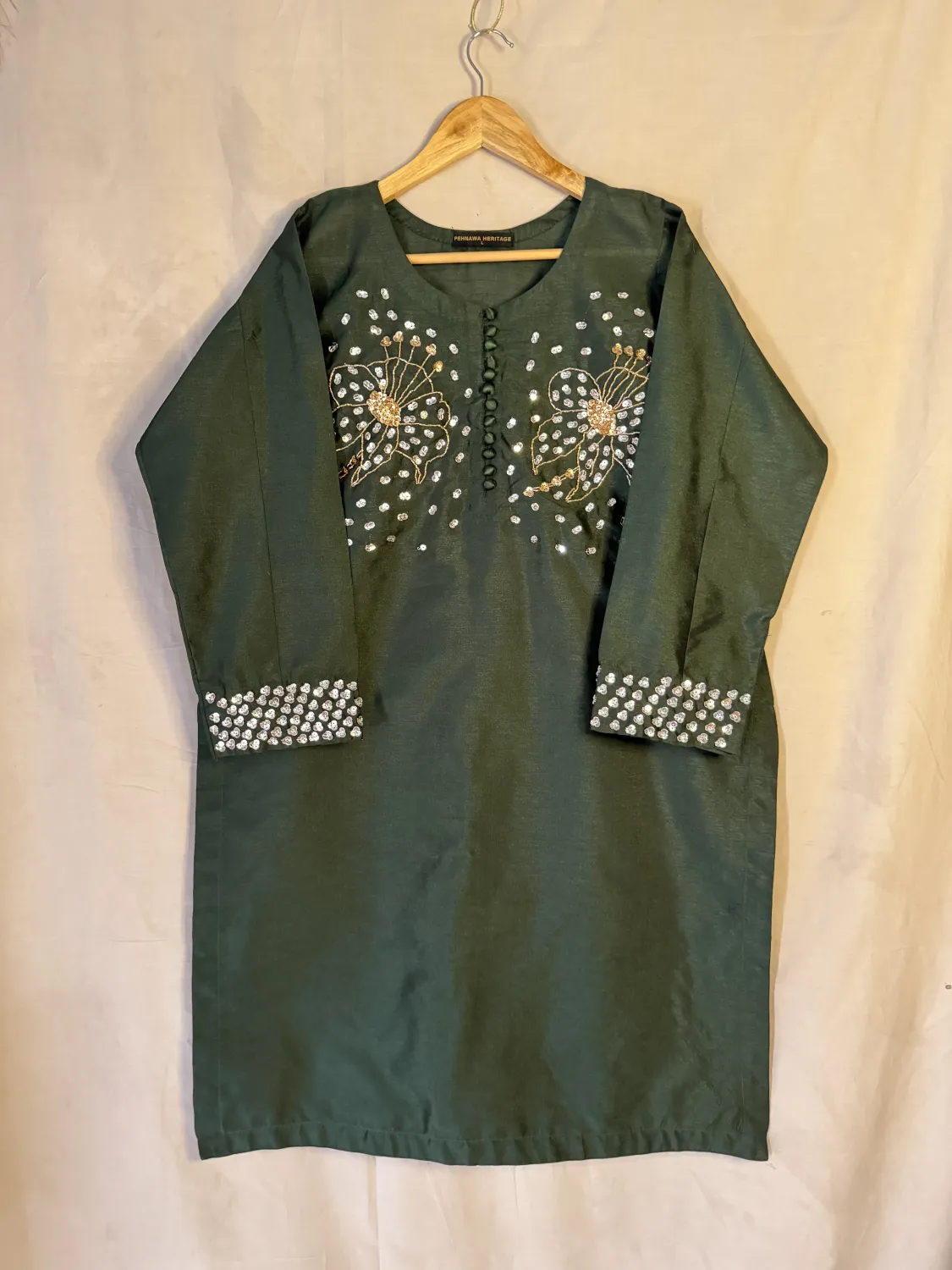 3PC RAW SILK SUIT WITH ORGANZA DUPATTA image not found