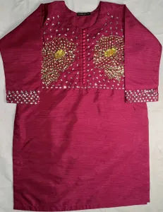 3PC RAW SILK SUIT WITH ORGANZA DUPATTA image not found