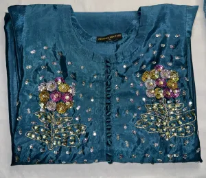 3PC RAW SILK SUIT WITH ORGANZA DUPATTA image not found