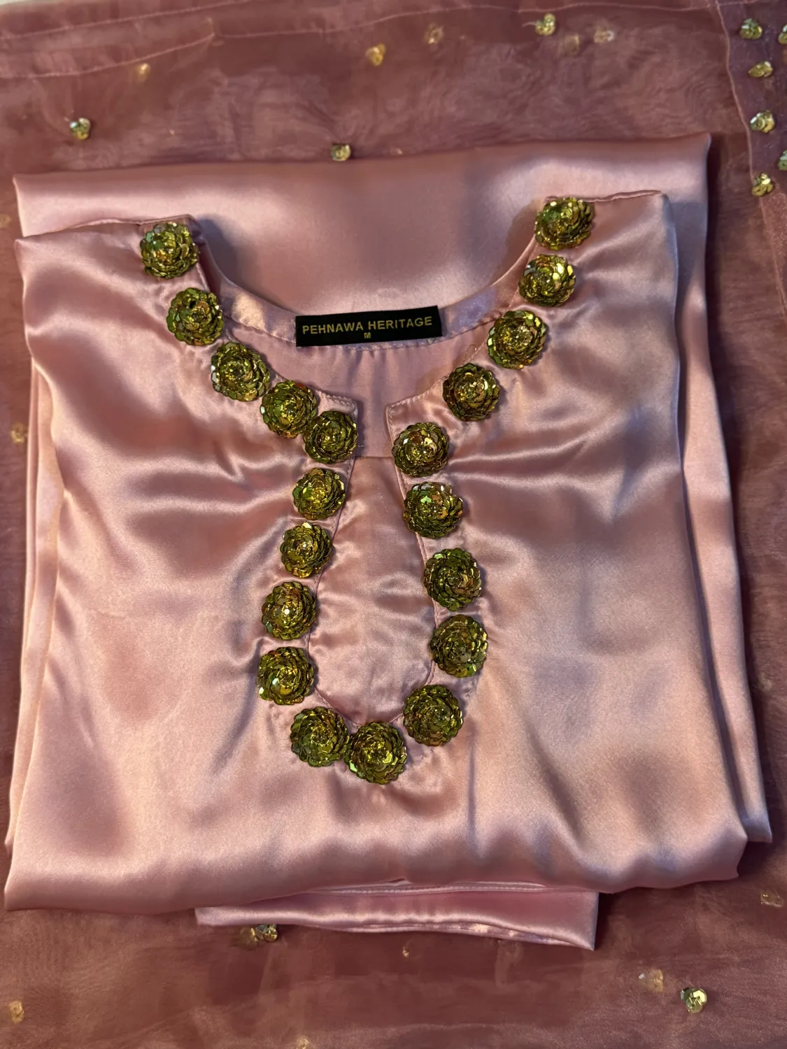 3PC  SILK SUIT WITH ORGANZA DUPATTA image not found