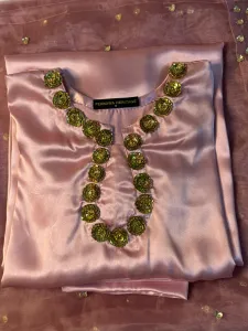 3PC  SILK SUIT WITH ORGANZA DUPATTA image not found