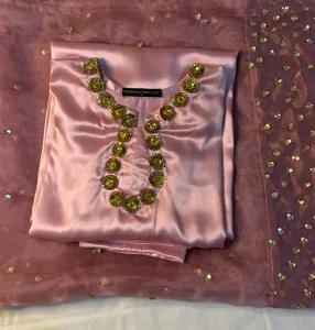 3PC  SILK SUIT WITH ORGANZA DUPATTA image not found