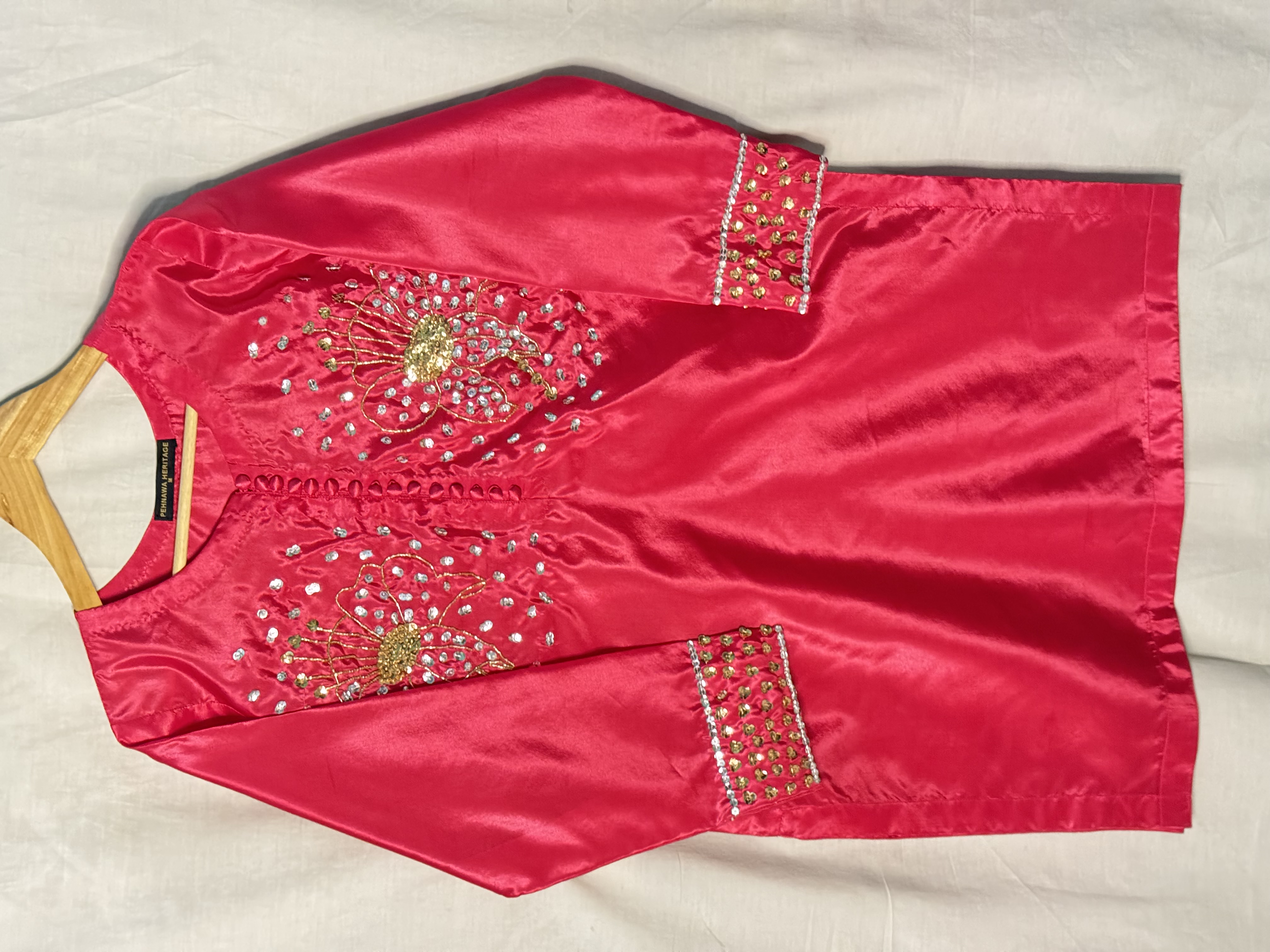 3PC RAW SILK SUIT WITH ORGANZA DUPATTA image not found