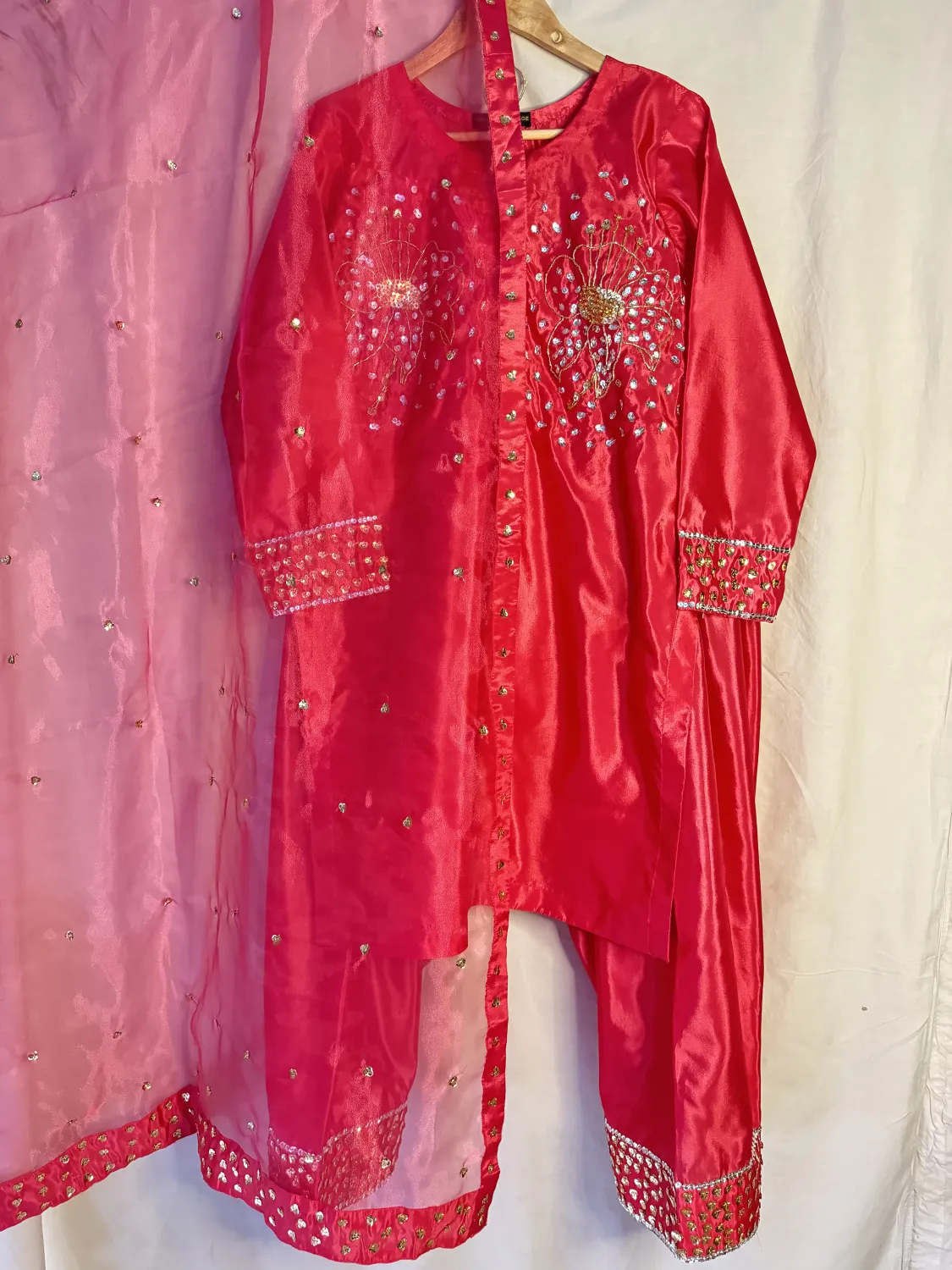3PC RAW SILK SUIT WITH ORGANZA DUPATTA image not found