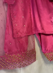 3PC SILK SUIT WITH ORGANZA DUPATTA image not found