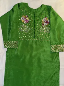 3PC SILK SUIT WITH ORGANZA DUPATTA image not found
