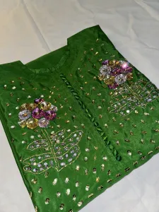 3PC SILK SUIT WITH ORGANZA DUPATTA image not found