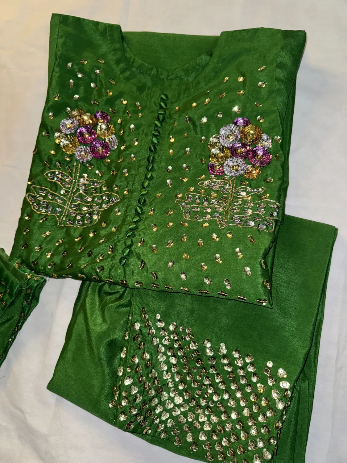3PC  SILK SUIT WITH ORGANZA DUPATTA image not found