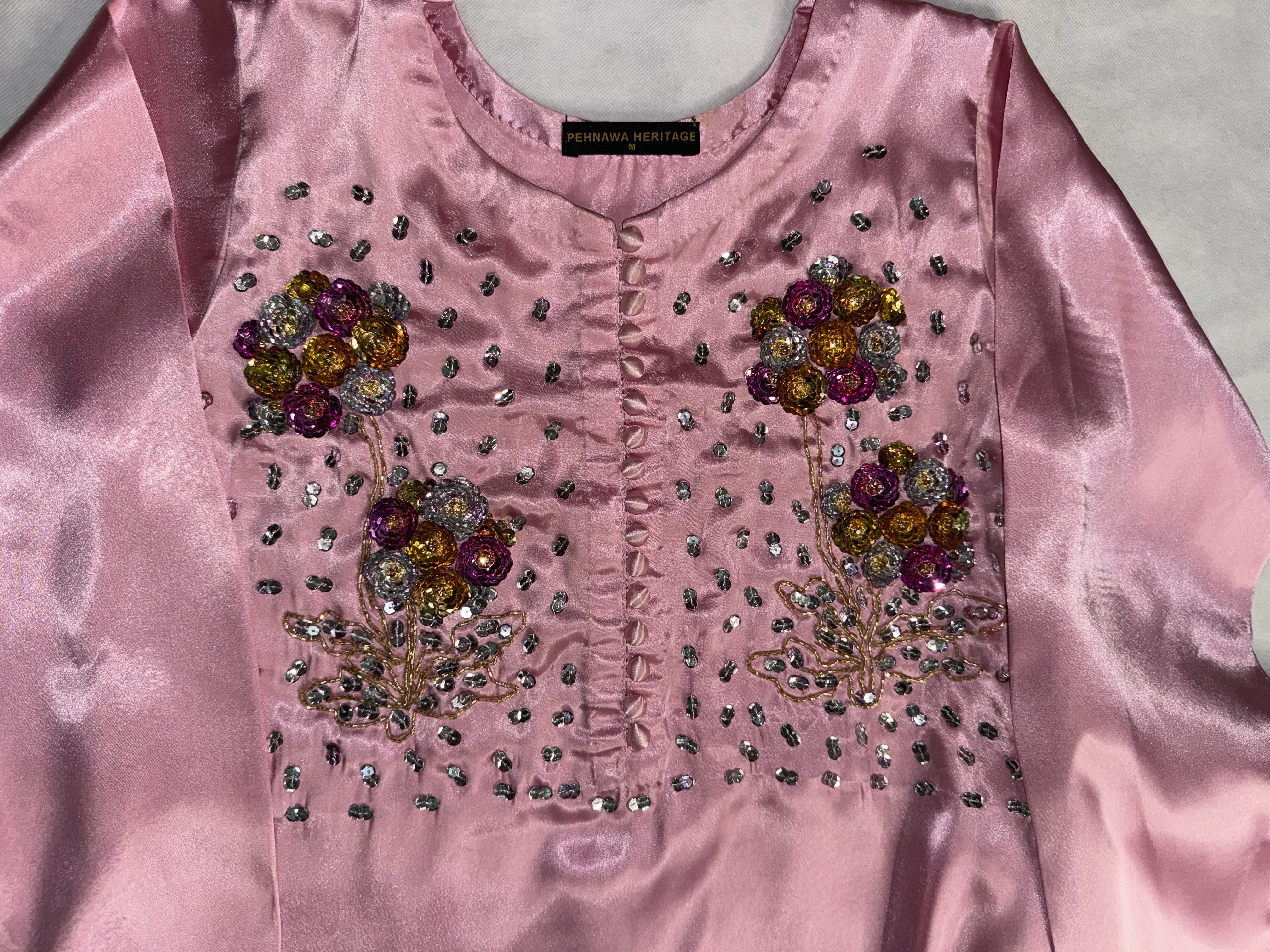 3PC  SILK SUIT WITH ORGANZA DUPATTA image not found