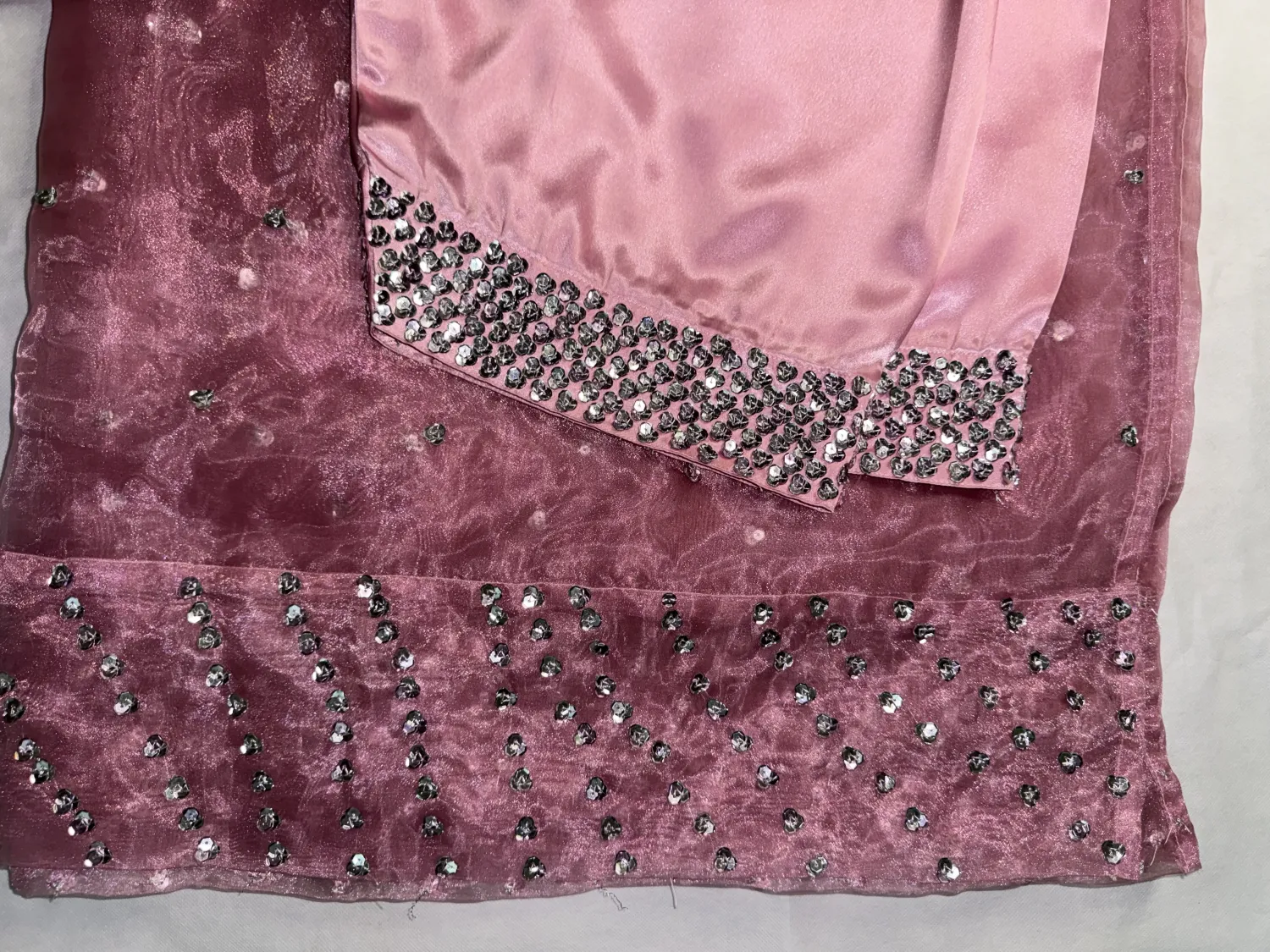 3PC  SILK SUIT WITH ORGANZA DUPATTA image not found