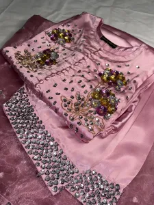 3PC SILK SUIT WITH ORGANZA DUPATTA image not found