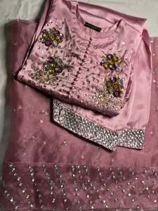 3PC SILK SUIT WITH ORGANZA DUPATTA image not found