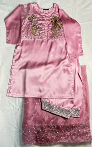 3PC SILK SUIT WITH ORGANZA DUPATTA image not found
